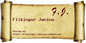 Flikinger Janina névjegykártya